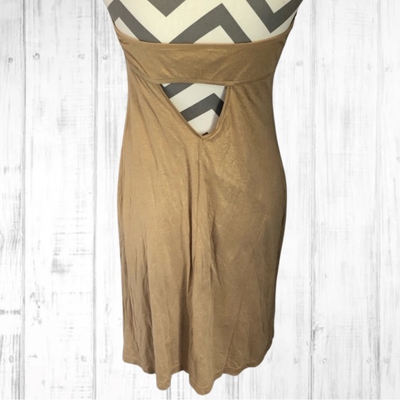 EXPRESS strapless gold dress Sz M - Picture 2 of 10
